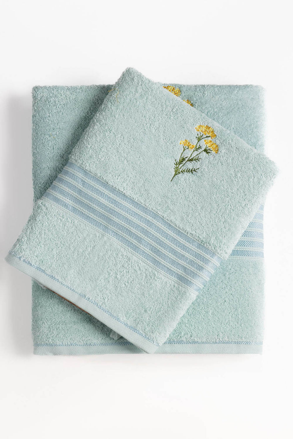 Glass Blue Embroidered Towel