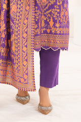 3 Piece Gold Printed Khaddar Suit with Dupatta WNS-52031