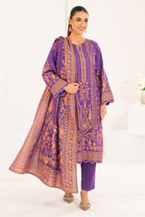 3 Piece Gold Printed Khaddar Suit with Dupatta WNS-52031