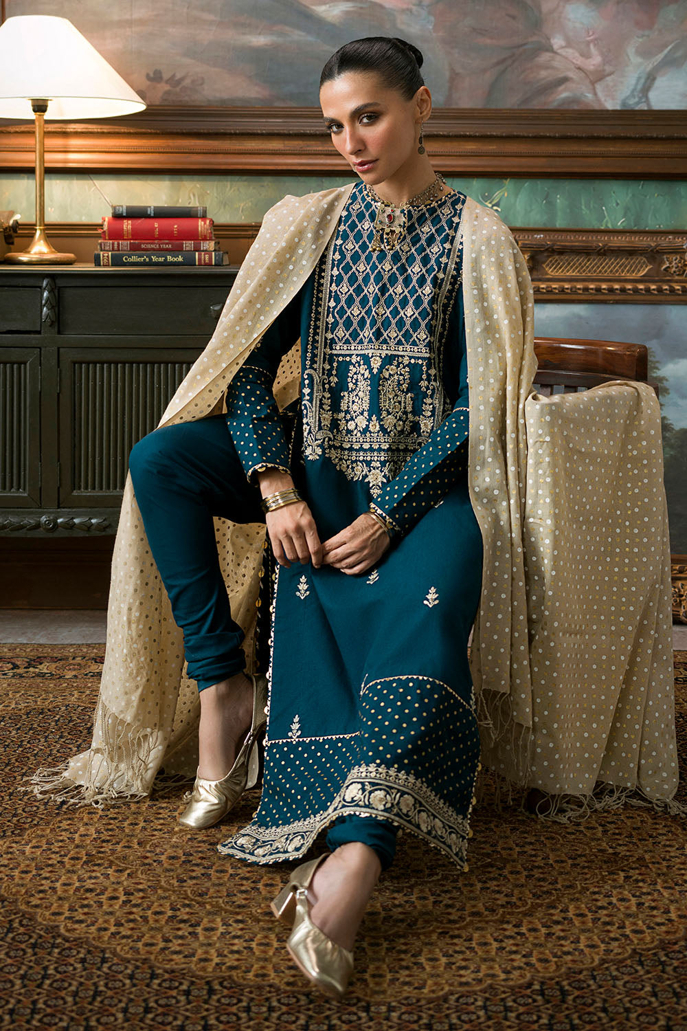 3 Piece Embroidered Suit