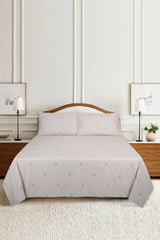 Gray Lilac T-150 Embroidered Bed Sheet Set
