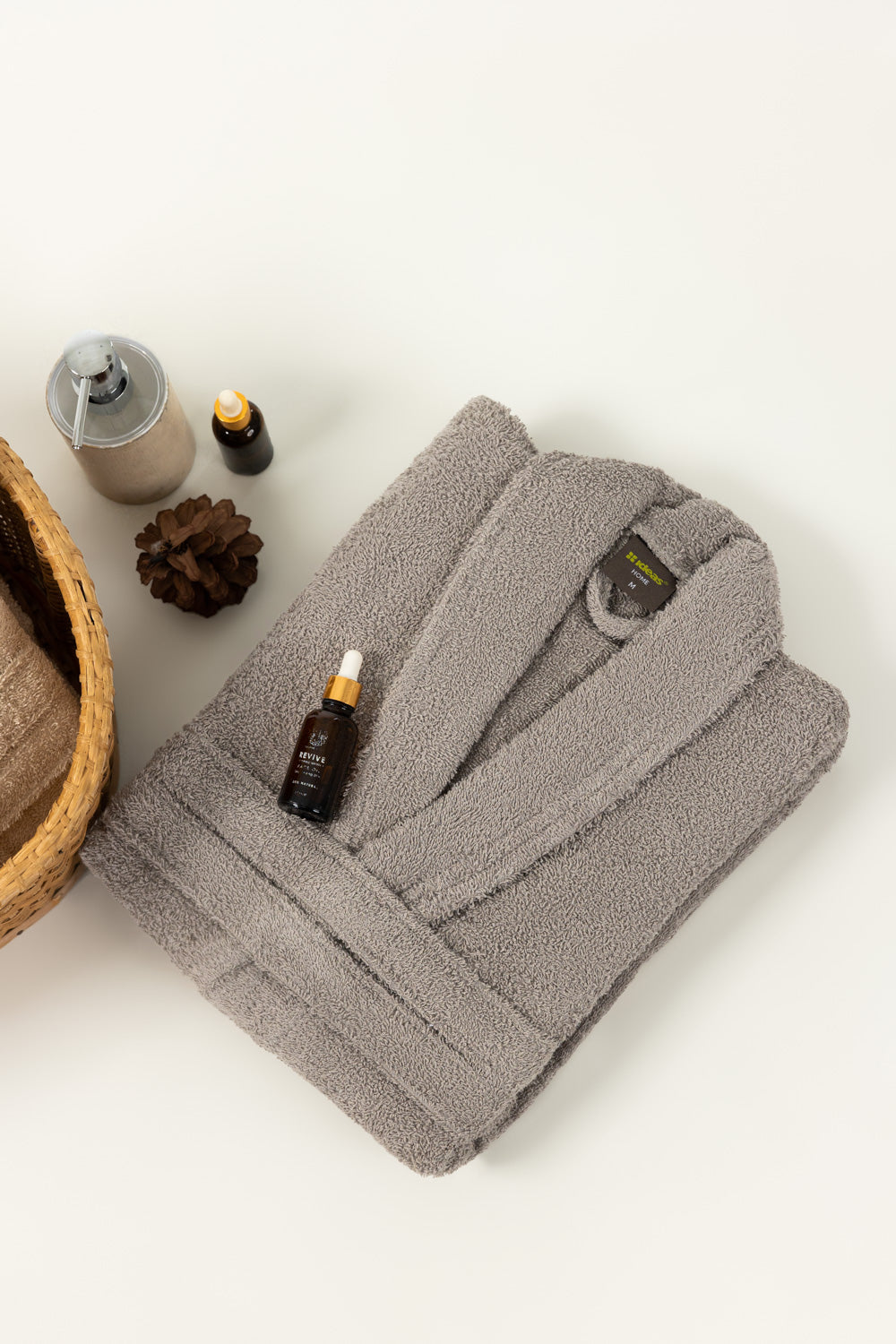 Gray Sweat Combed Bathrobe