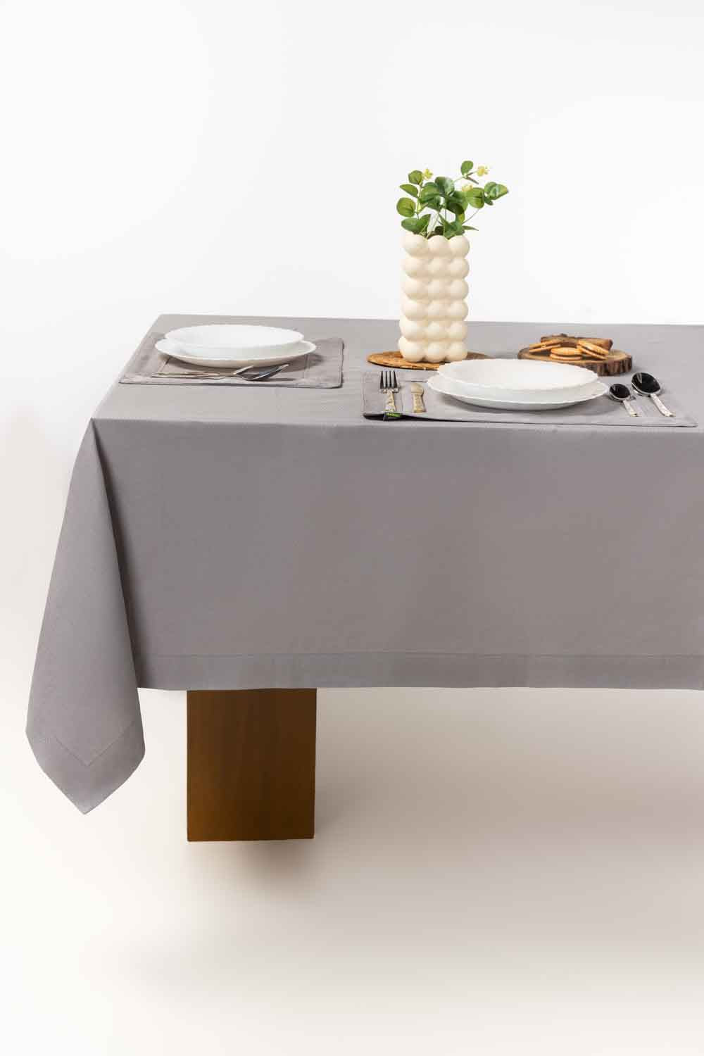 Grey Cube Dobby Table Cover