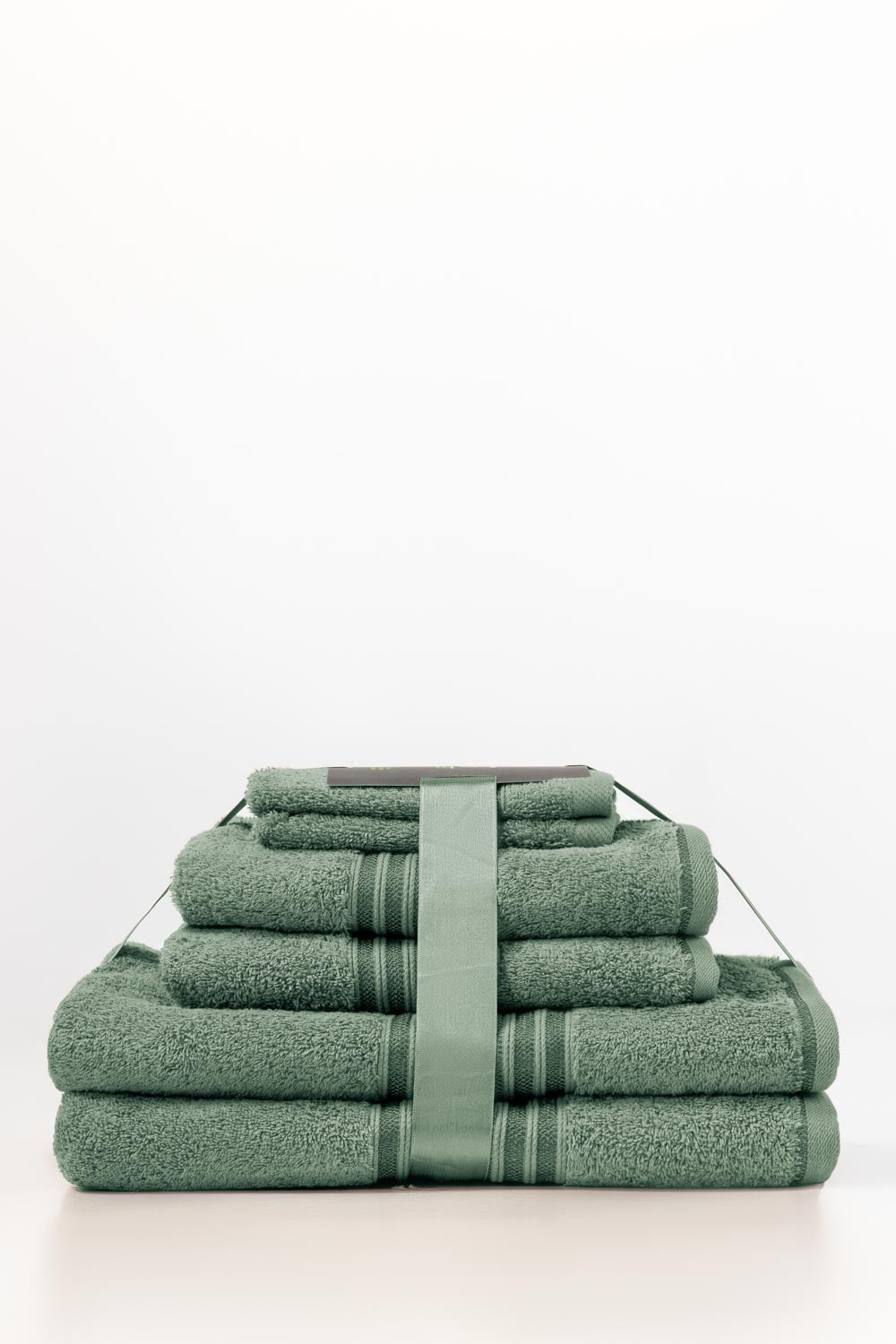 Hedge Green 6Pcs Combed  Towel Set