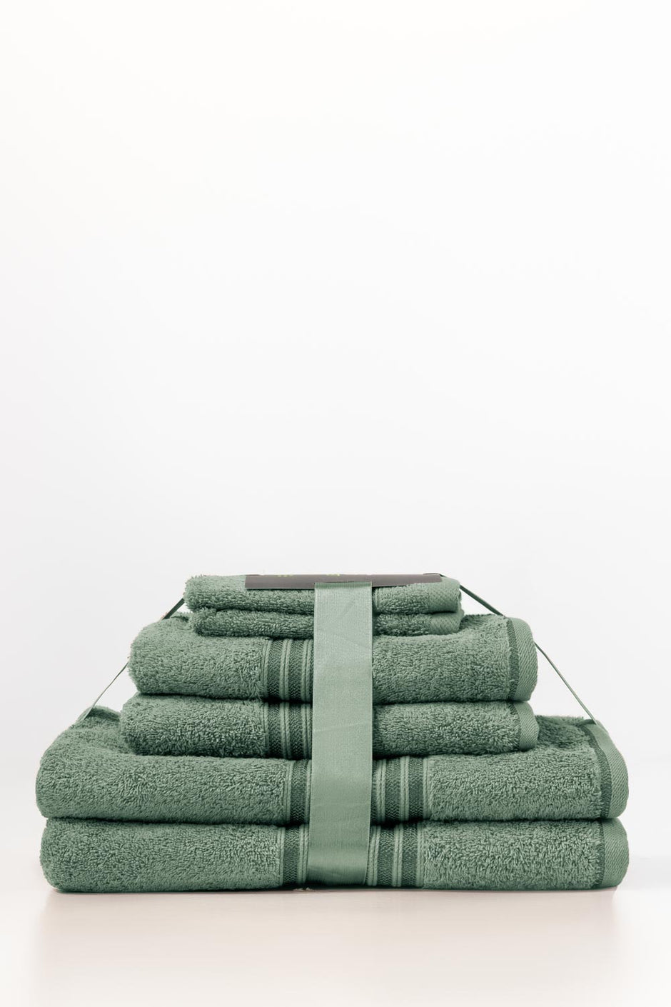 Hedge Green 6Pcs Combed  Towel Set