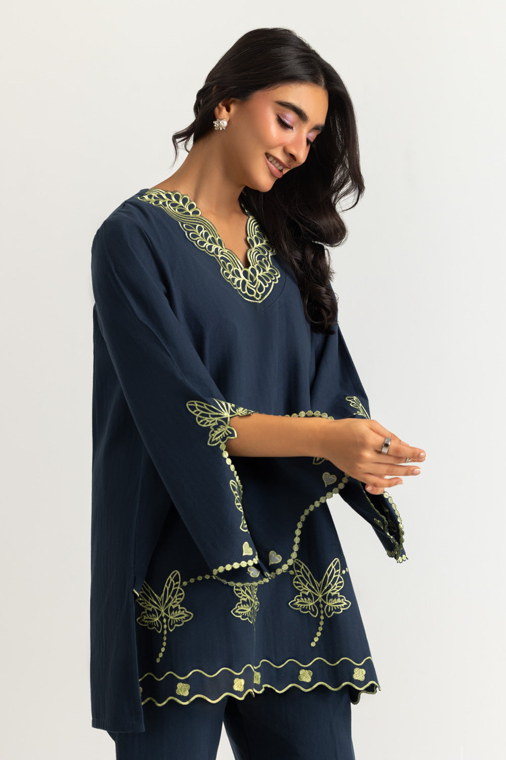 Herringbone Embroidered Shirt Trouser