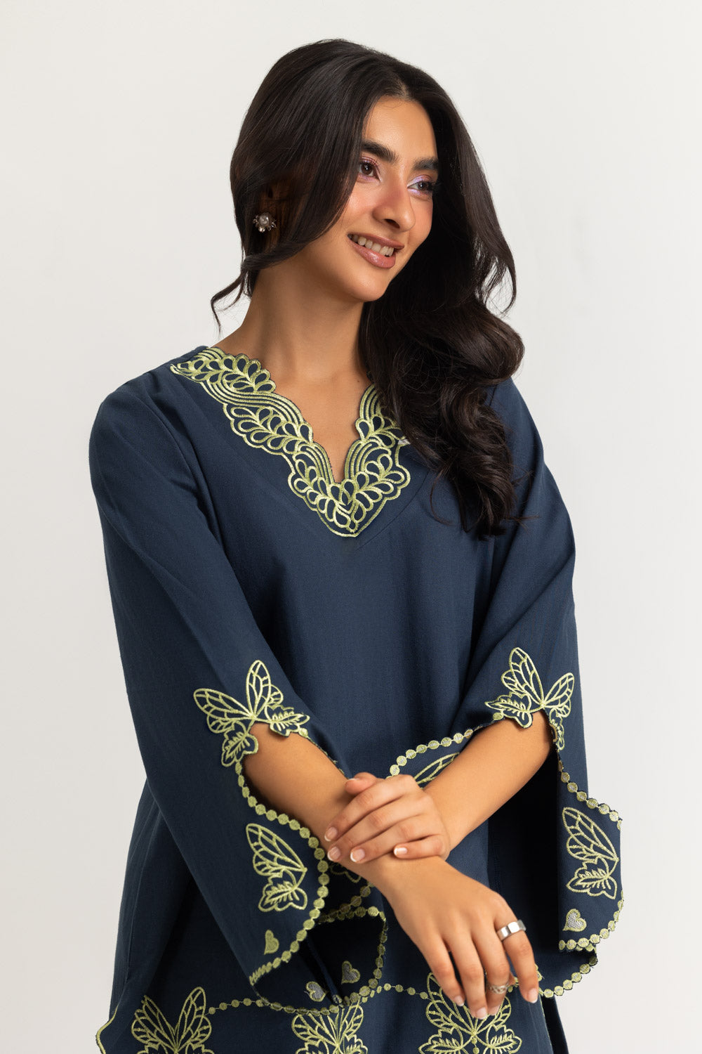 Herringbone Embroidered Shirt Trouser