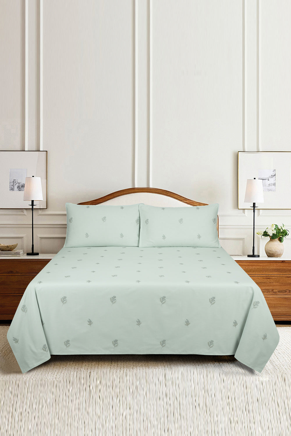 Ice Flow T-150 Embroidered Bed Sheet Set