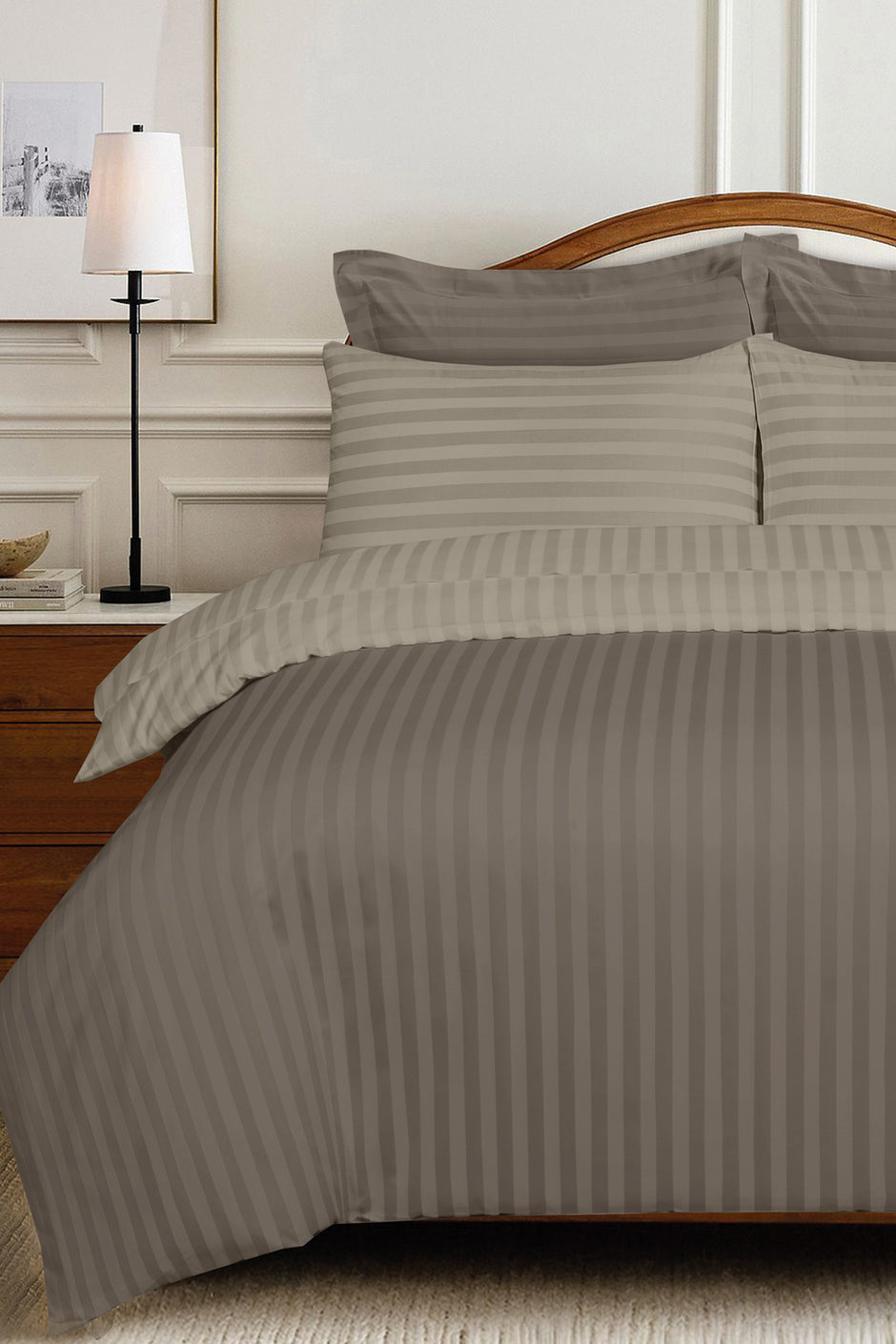 Brindle and Island Fossil Luxury Stripe Quilt Cover Set
