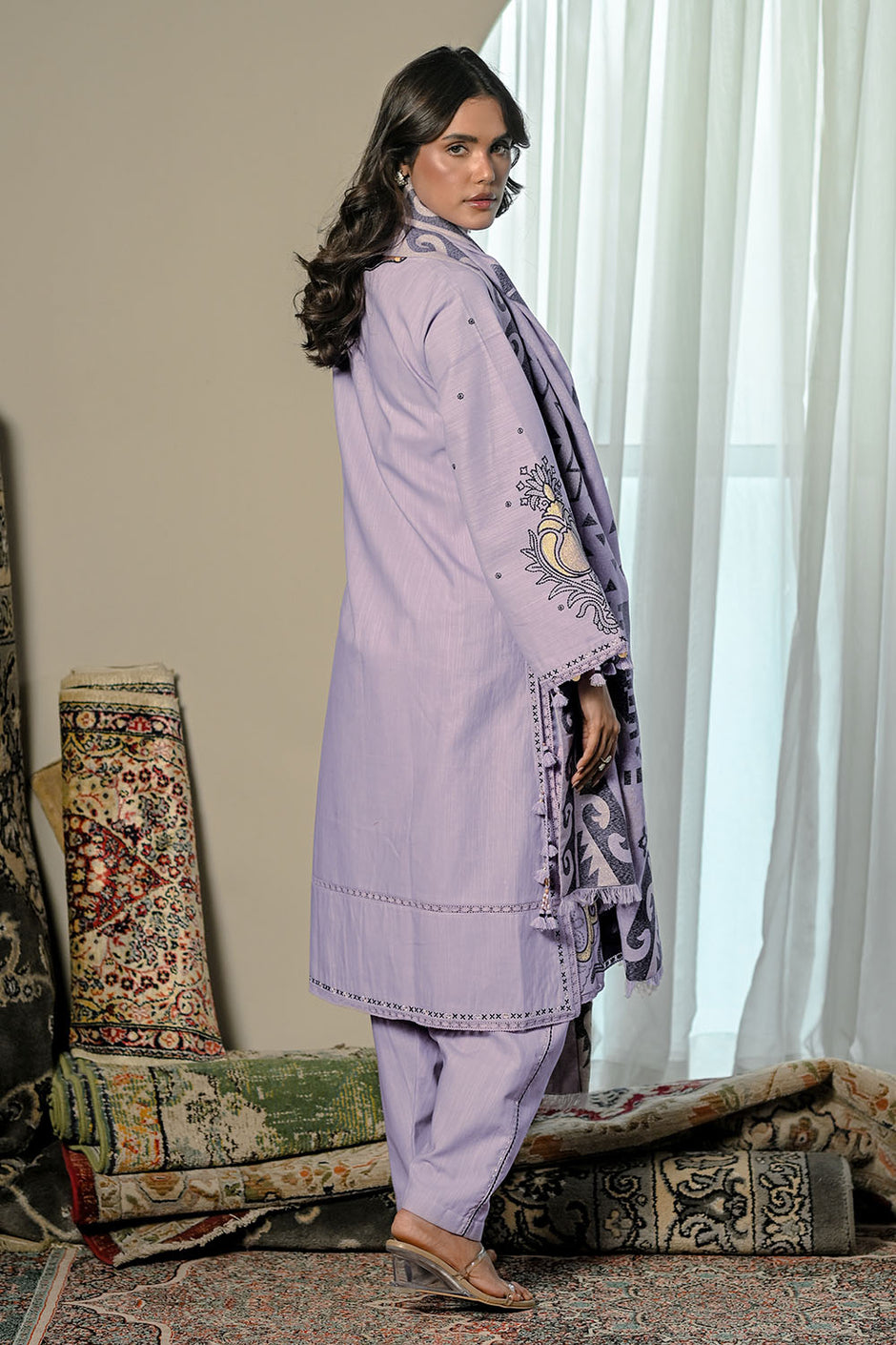 3 Piece Embroidered Khaddar Suit