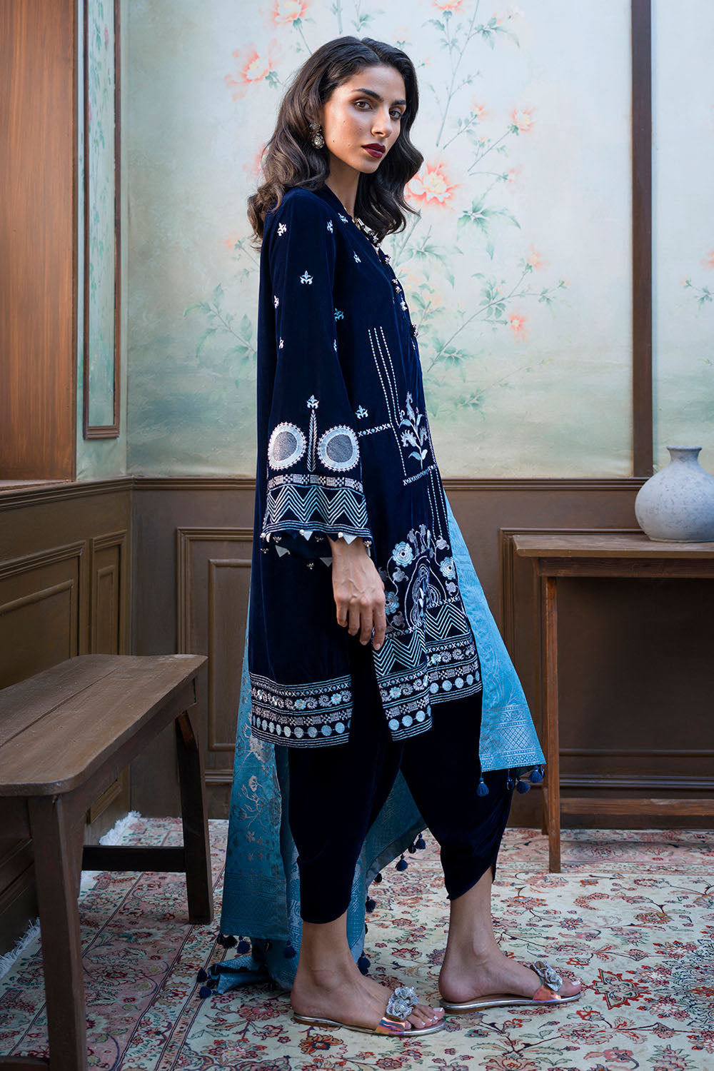 3 Piece Embroidered Suit