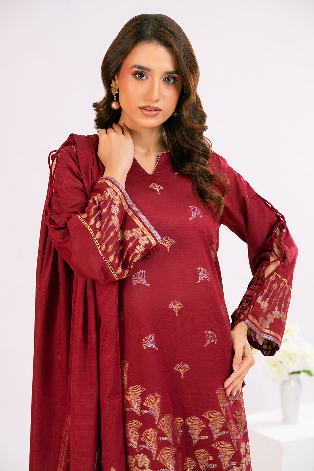 3 Piece Jacquard Suit with Dupatta MJ-52031