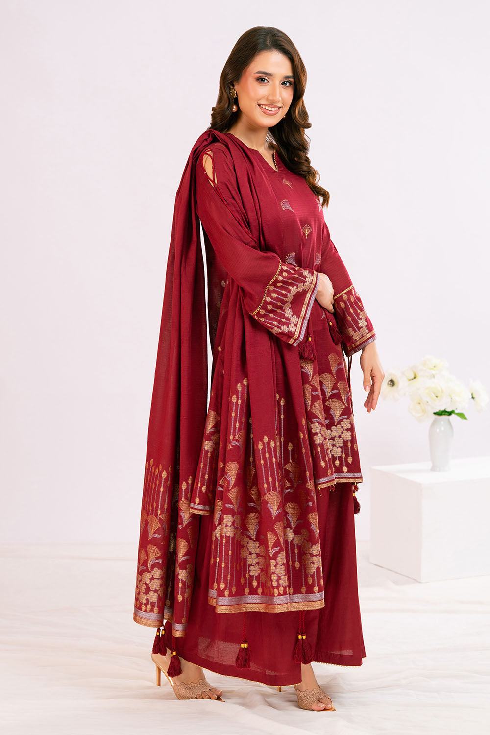 3 Piece Jacquard Suit with Dupatta MJ-52031