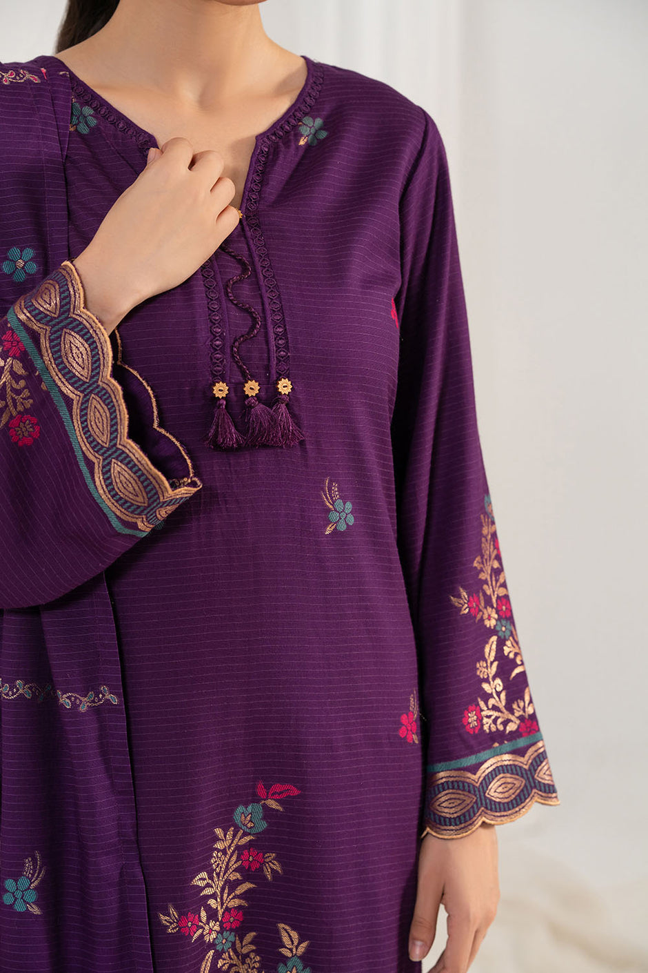 3 Piece Jacquard Suit with Dupatta