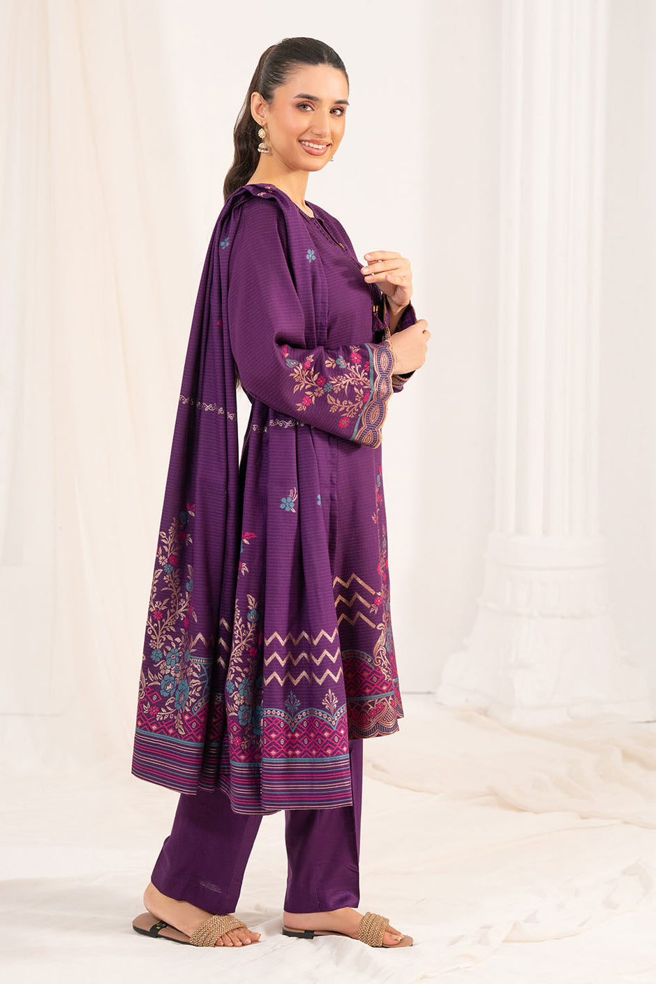 3 Piece Jacquard Suit with Dupatta