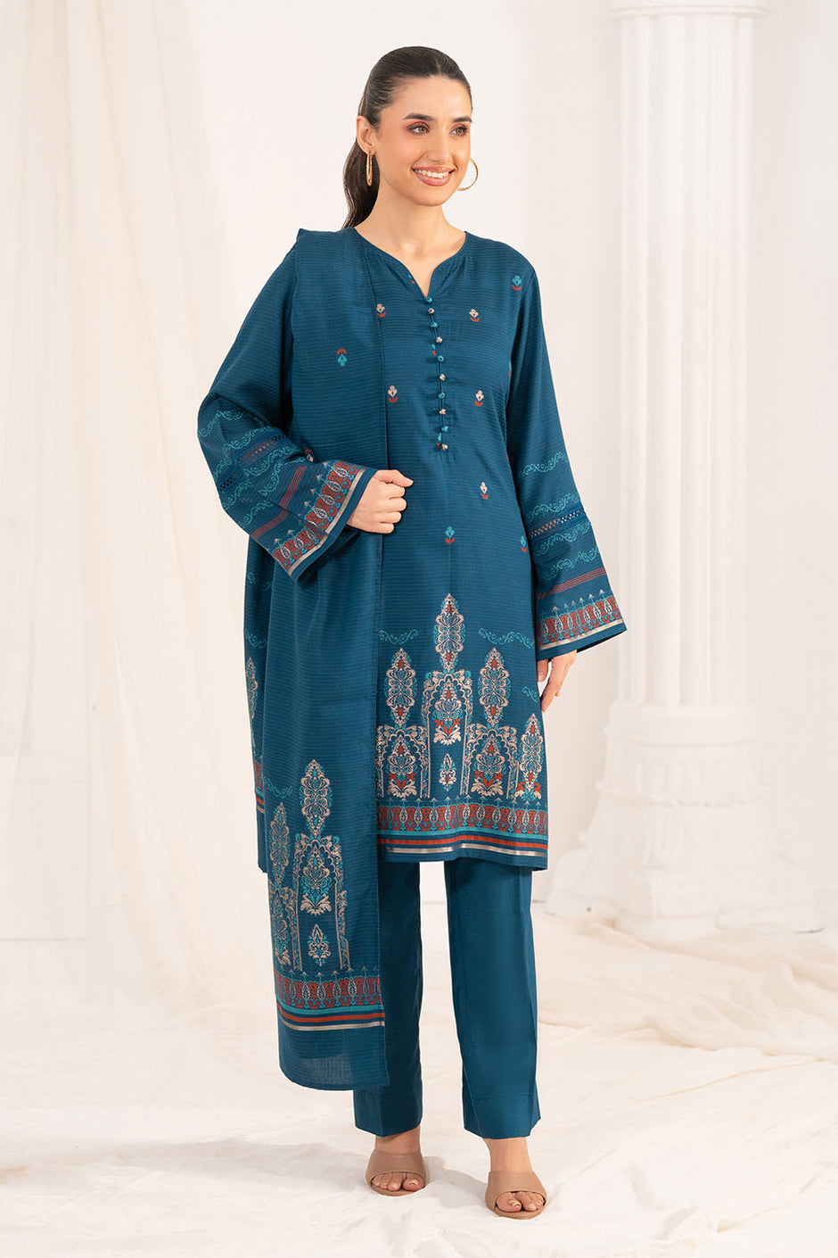 3 Piece Jacquard Suit with Dupatta