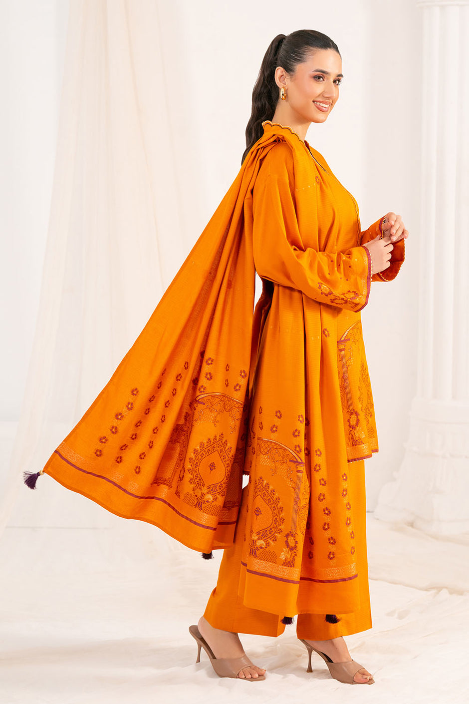 3 Piece Jacquard Suit with Dupatta