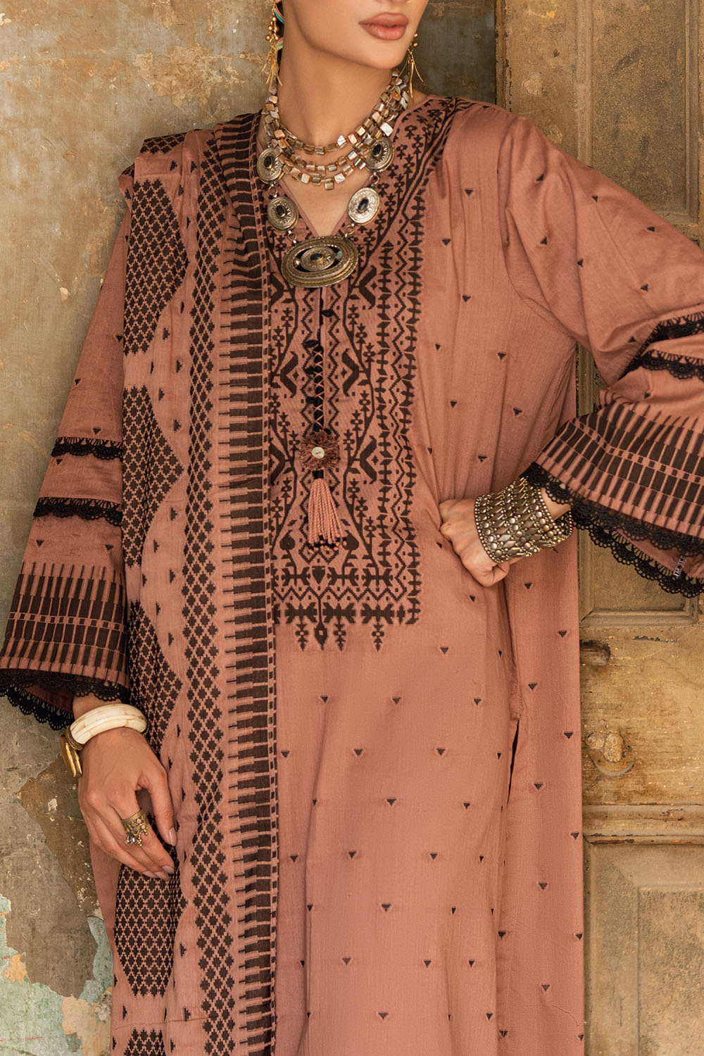 3 Piece Jacquard Suit with Jacquard Shirt and Dyed Trouser MJ-52028