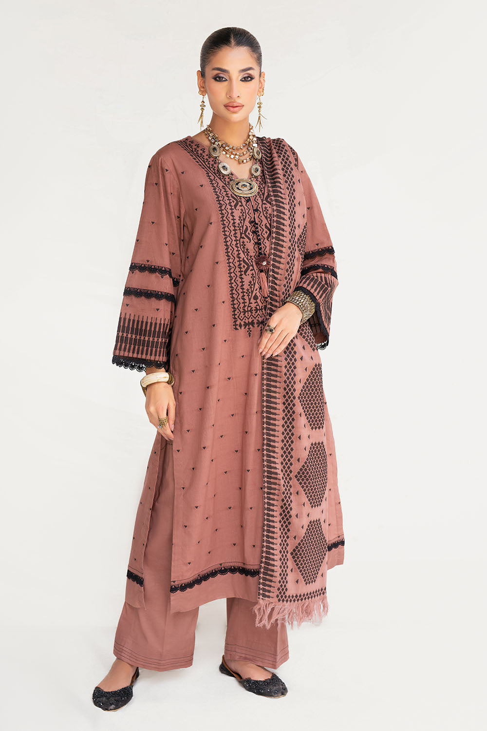 3 Piece Jacquard Suit with Jacquard Shirt and Dyed Trouser MJ-52028