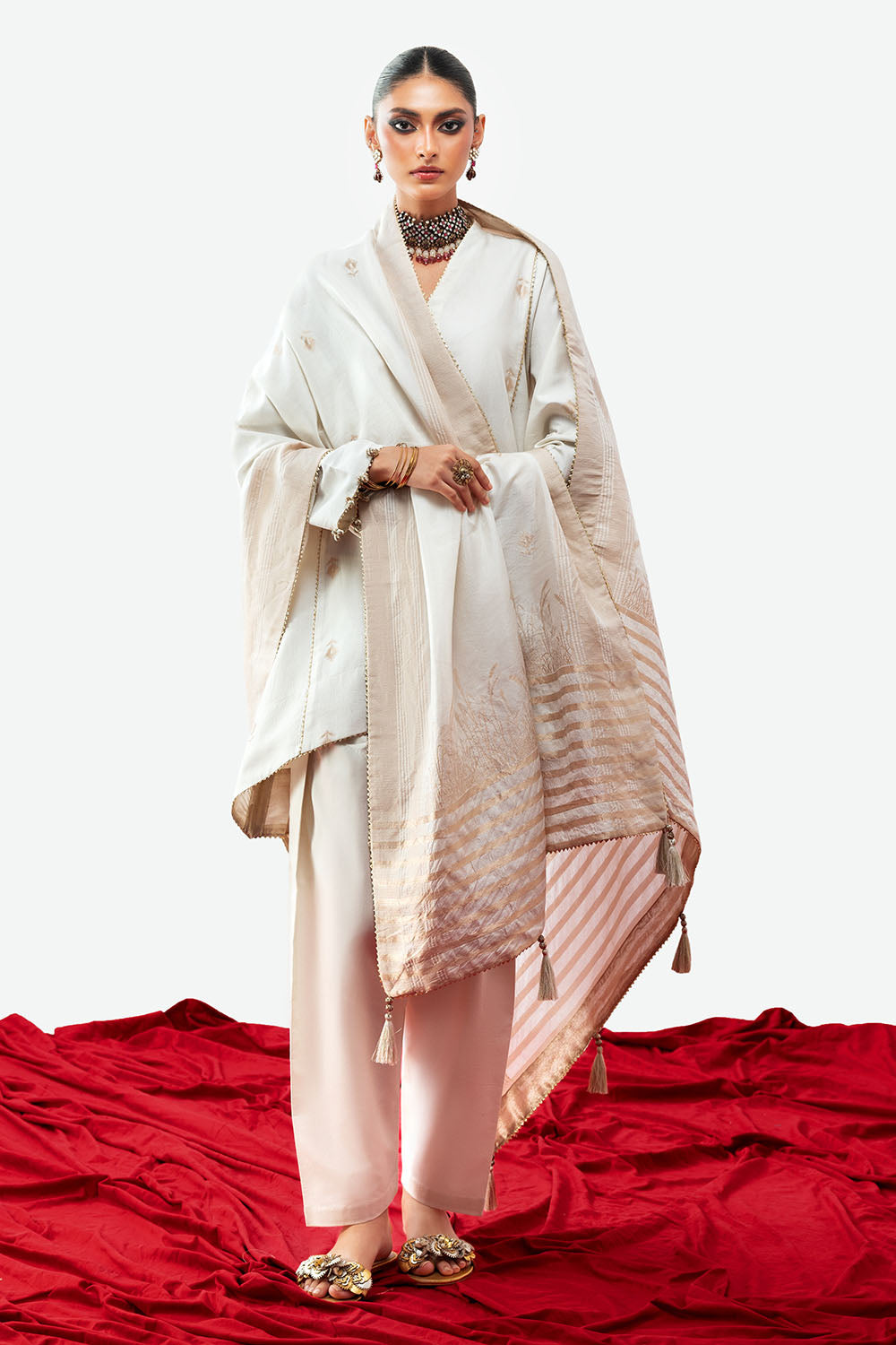 3 Piece Jacquard Suit with Dupatta MJ-52042