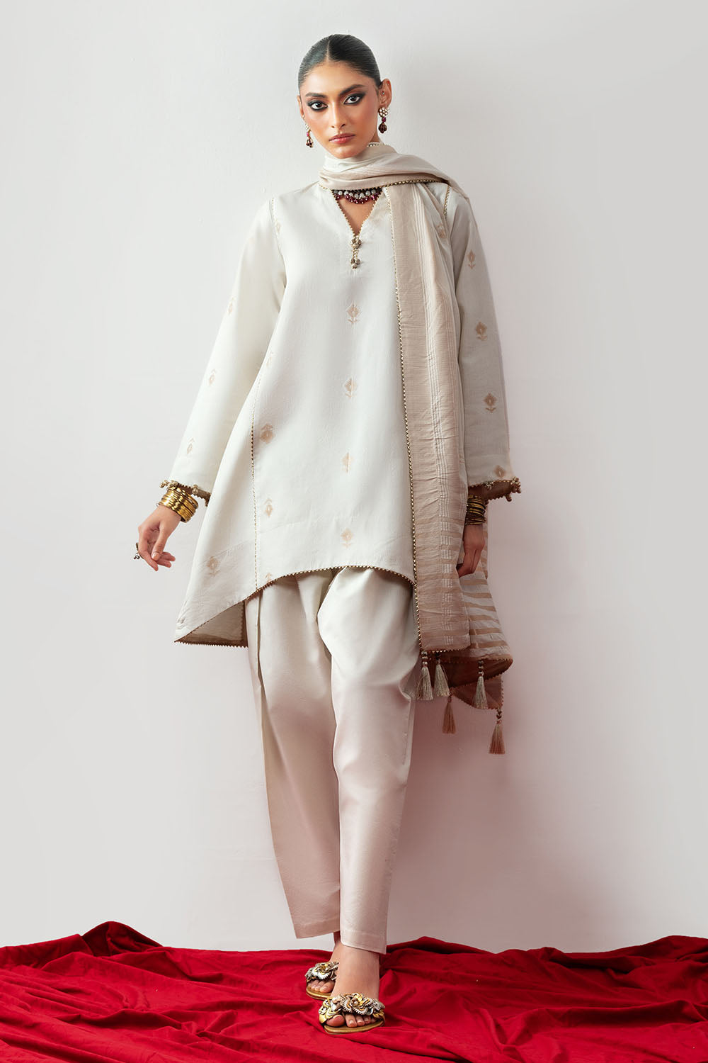 3 Piece Jacquard Suit with Dupatta MJ-52042