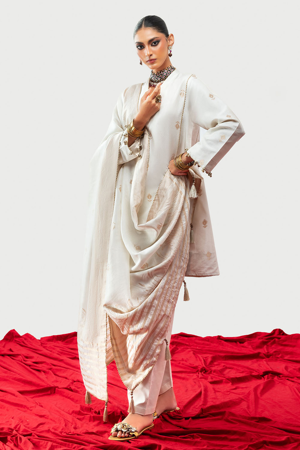 3 Piece Jacquard Suit with Dupatta MJ-52042