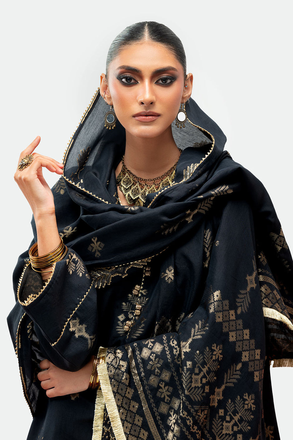 3 Piece Jacquard Suit with Dupatta