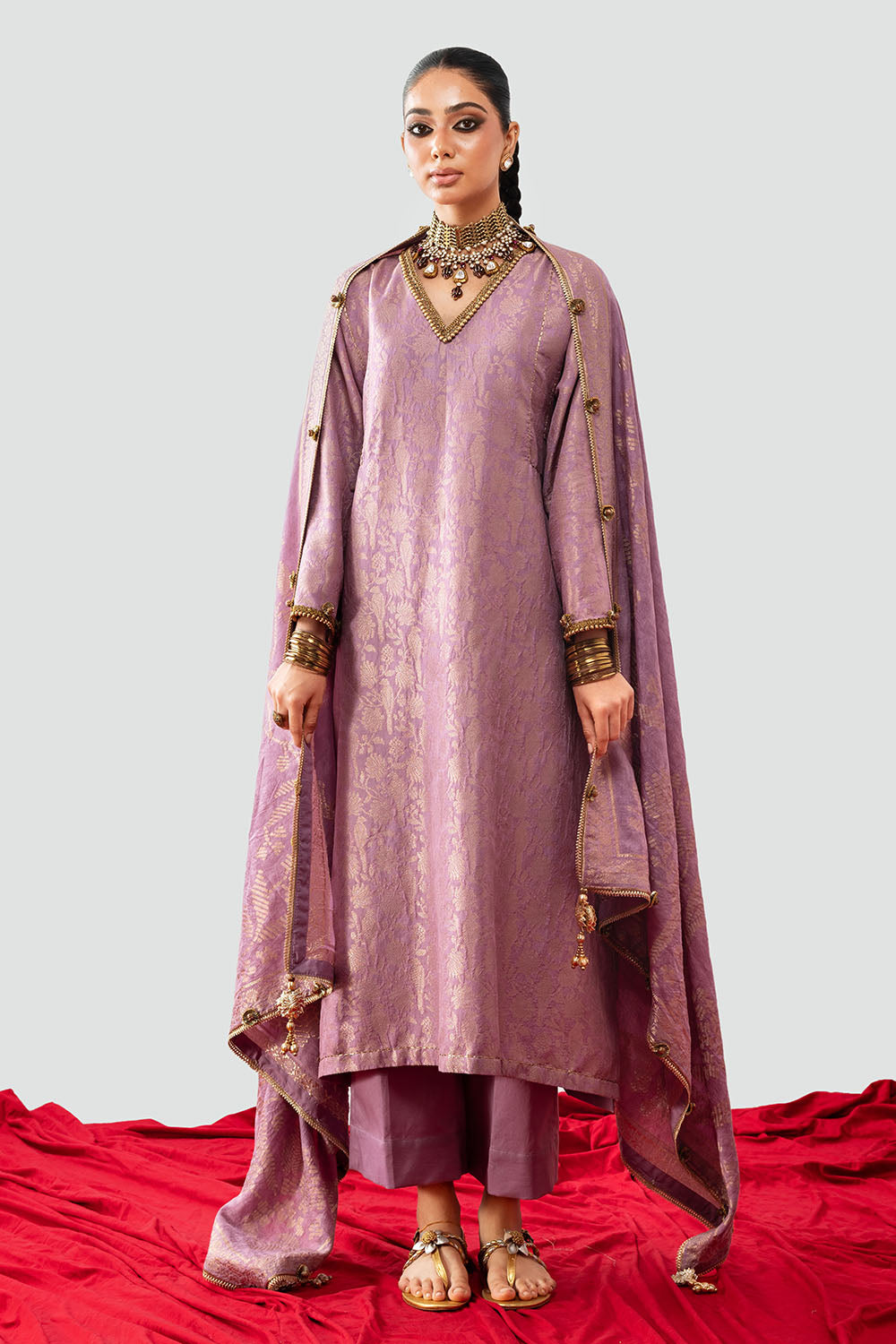 3 Piece Jacquard Suit with Dupatta MJ-52045