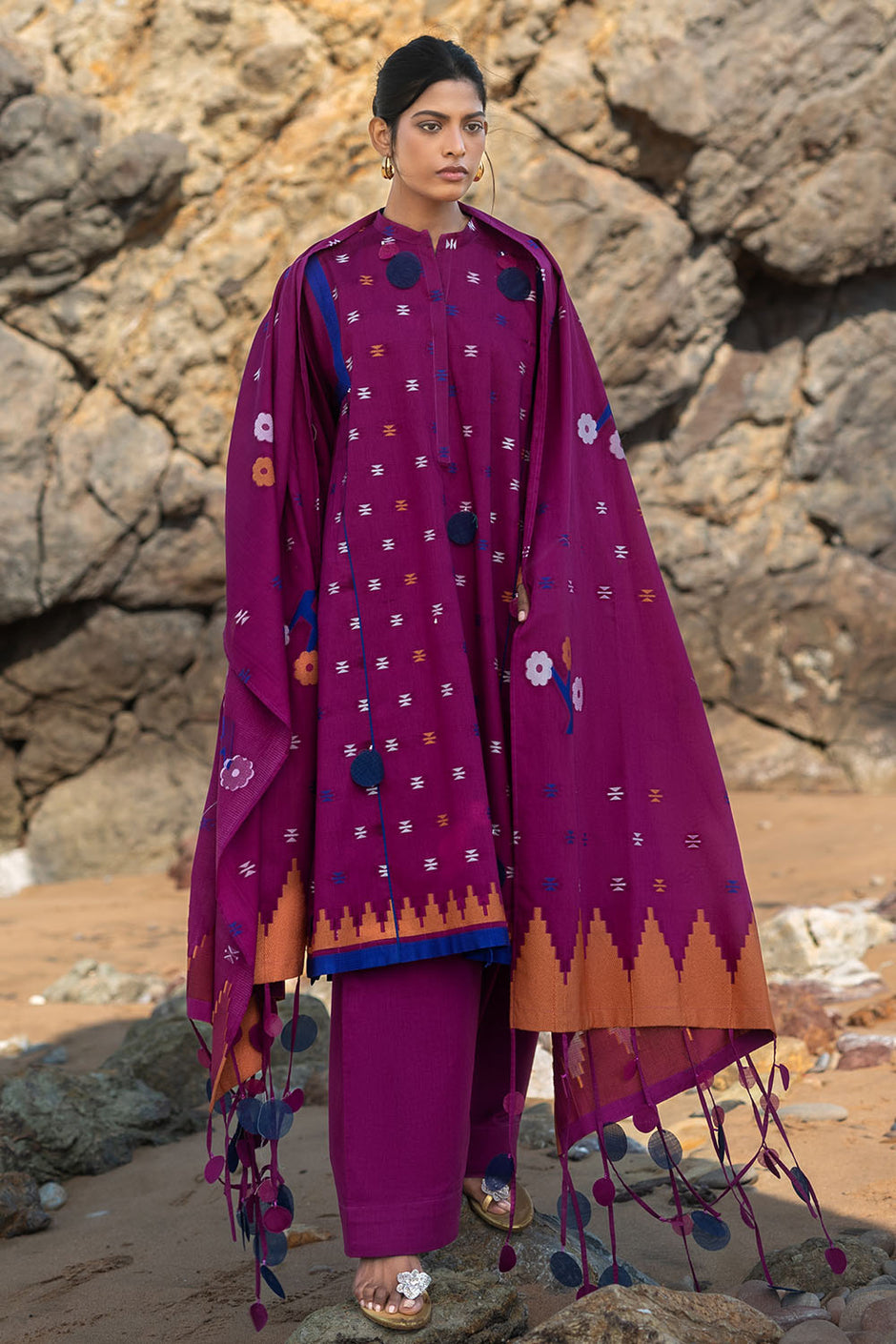 3 Piece Jacquard Suit with Jacquard Dupatta