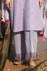 3 Piece Embroidered Yarn Dyed Jacquard Suit with Lacquer Printed Jacquard Dupatta MJ-52017