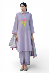 3 Piece Embroidered Yarn Dyed Jacquard Suit with Lacquer Printed Jacquard Dupatta MJ-52017