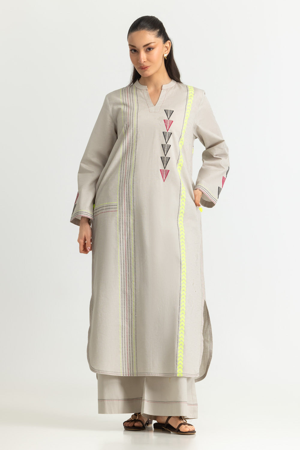 Jacquard Block Printed Shirt And Trouser