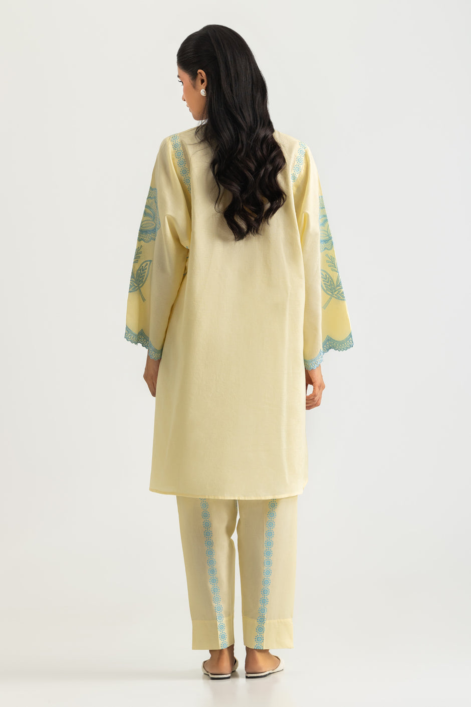 Jacquard Block Printed Shirt With Embroidered And  Block Printed Trouser