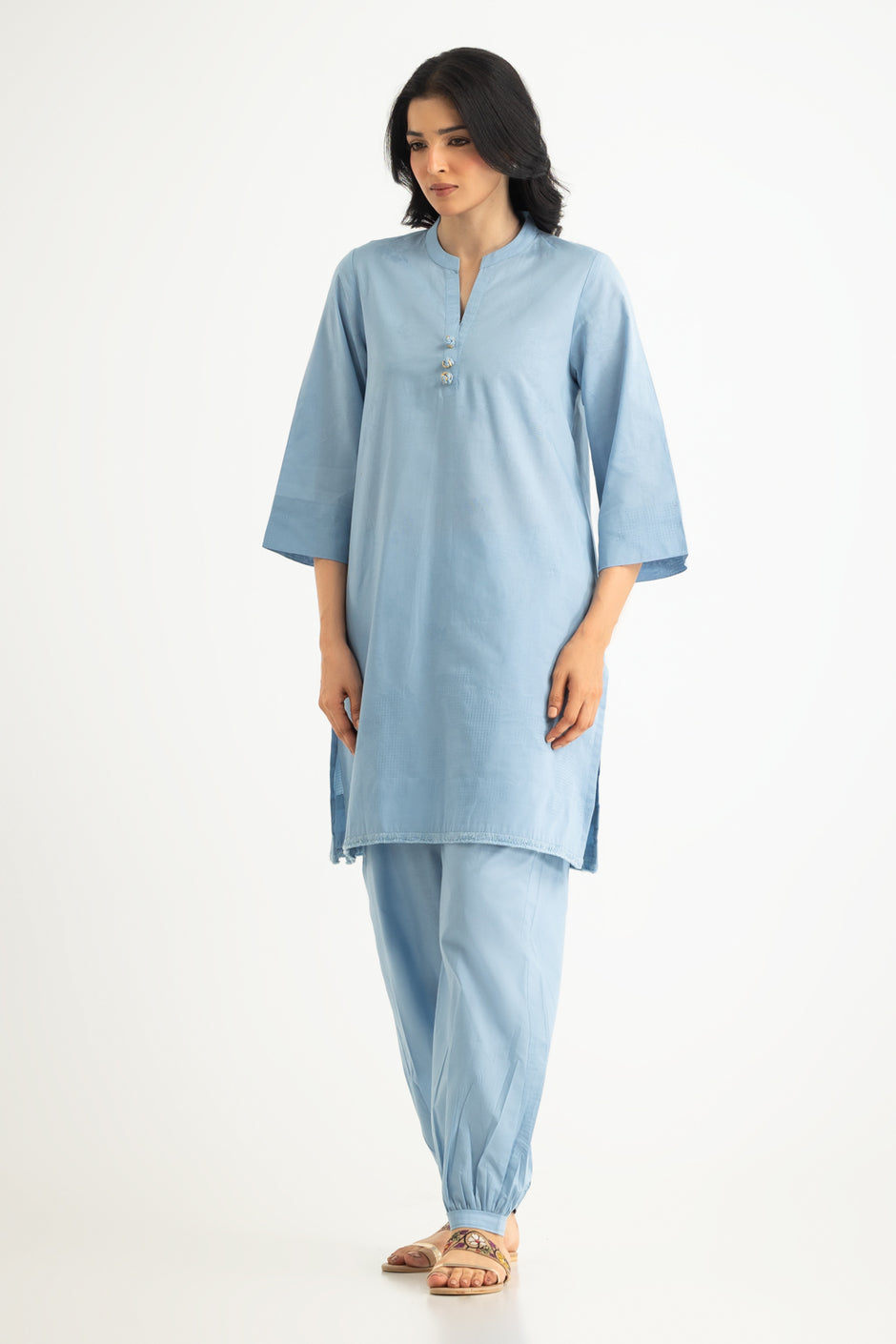 Jacquard Dyed Shirt And Cambric Trouser