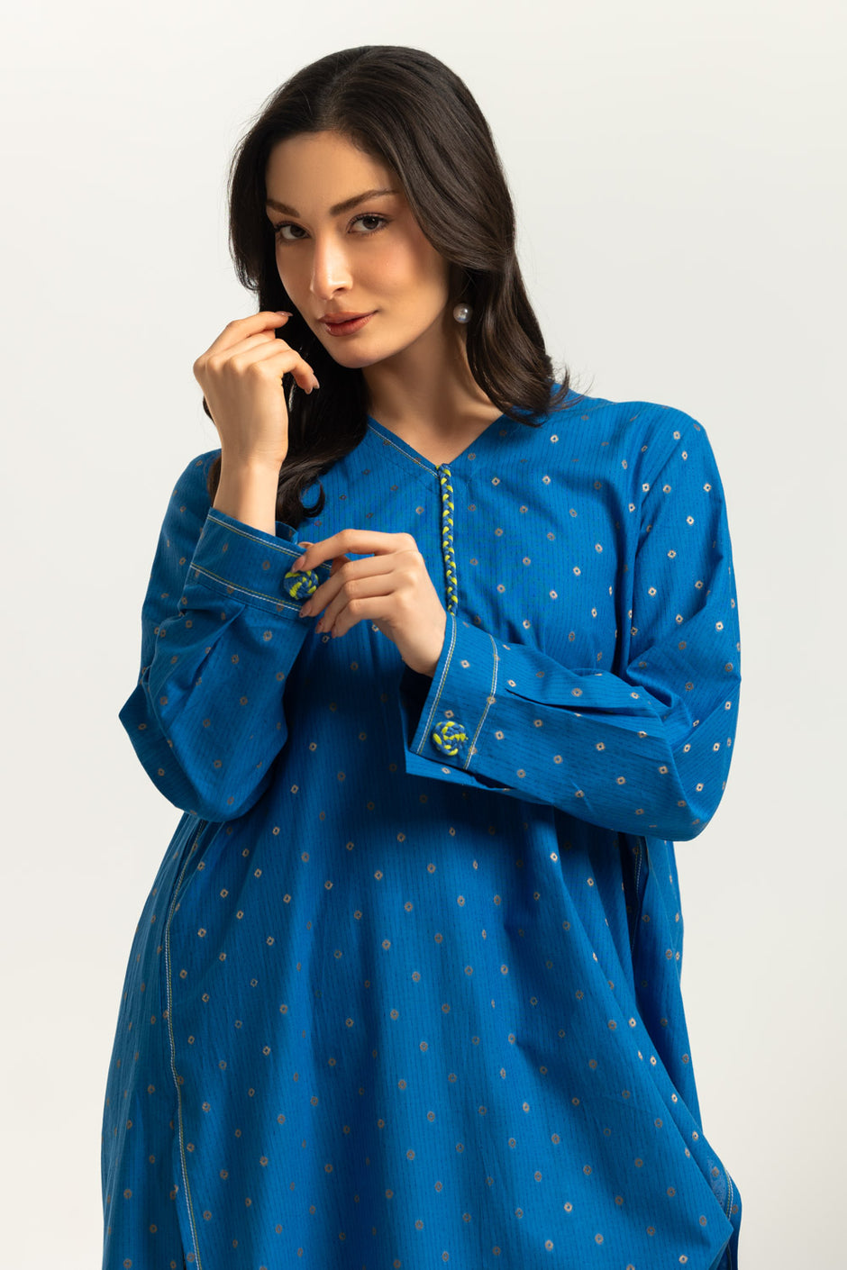 Jacquard Dyed Shirt And Printed Trouser