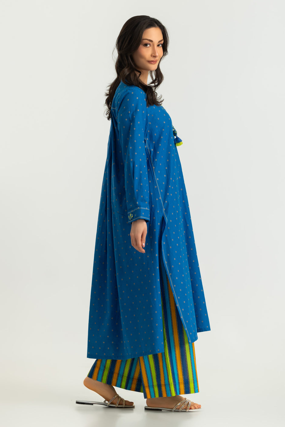 Jacquard Dyed Shirt And Printed Trouser