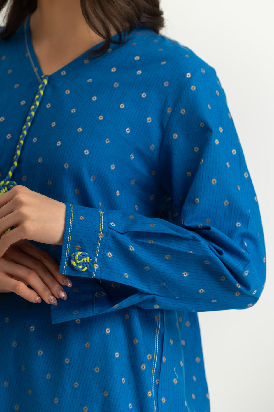 Jacquard Dyed Shirt And Printed Trouser