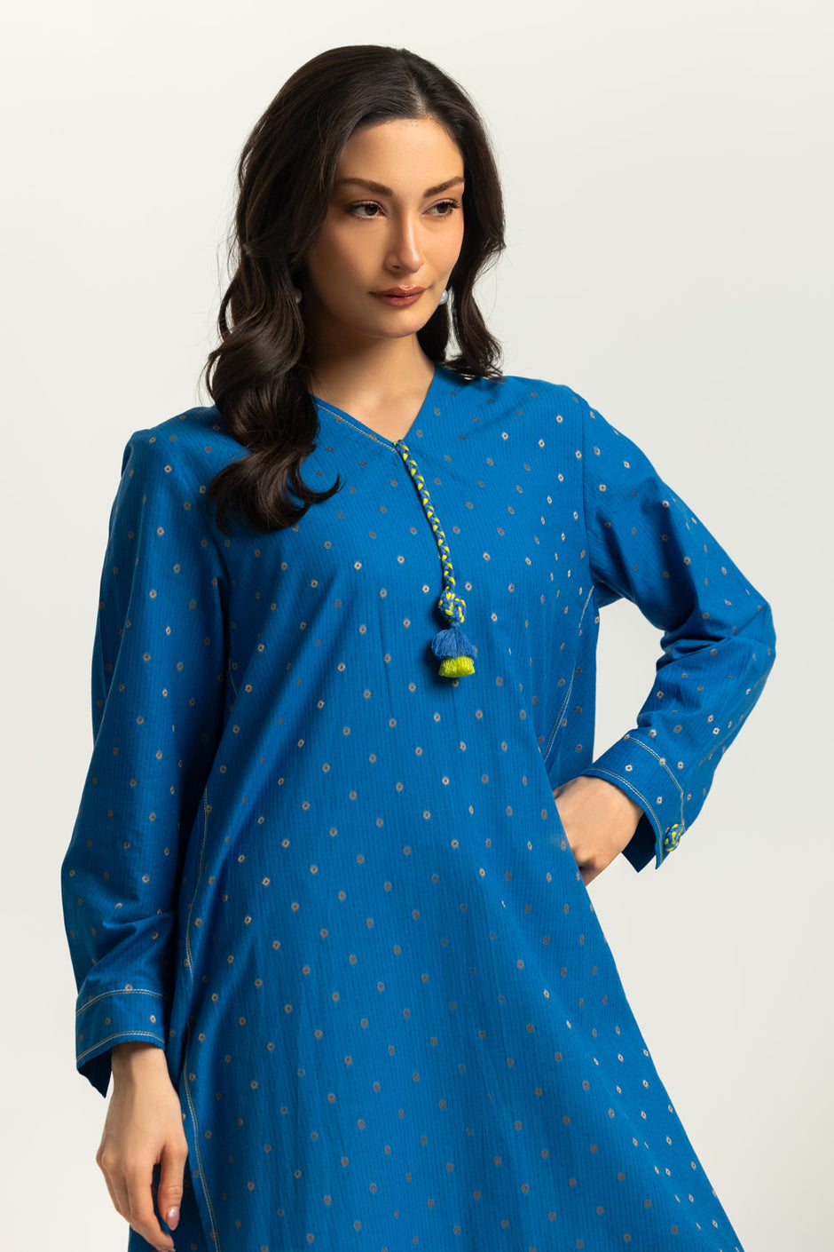 Jacquard Dyed Shirt And Printed Trouser