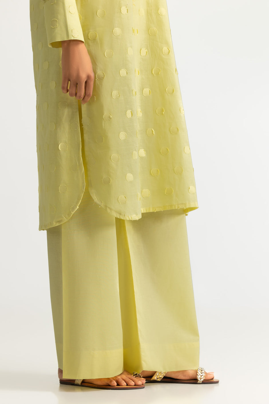 Jacquard Embellished Shirt And Dyed Trouser