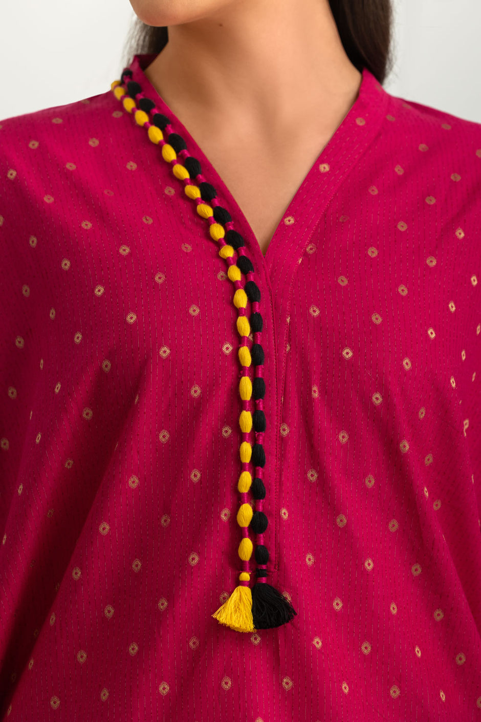 Jacquard Embellished Shirt And Printed Trouser