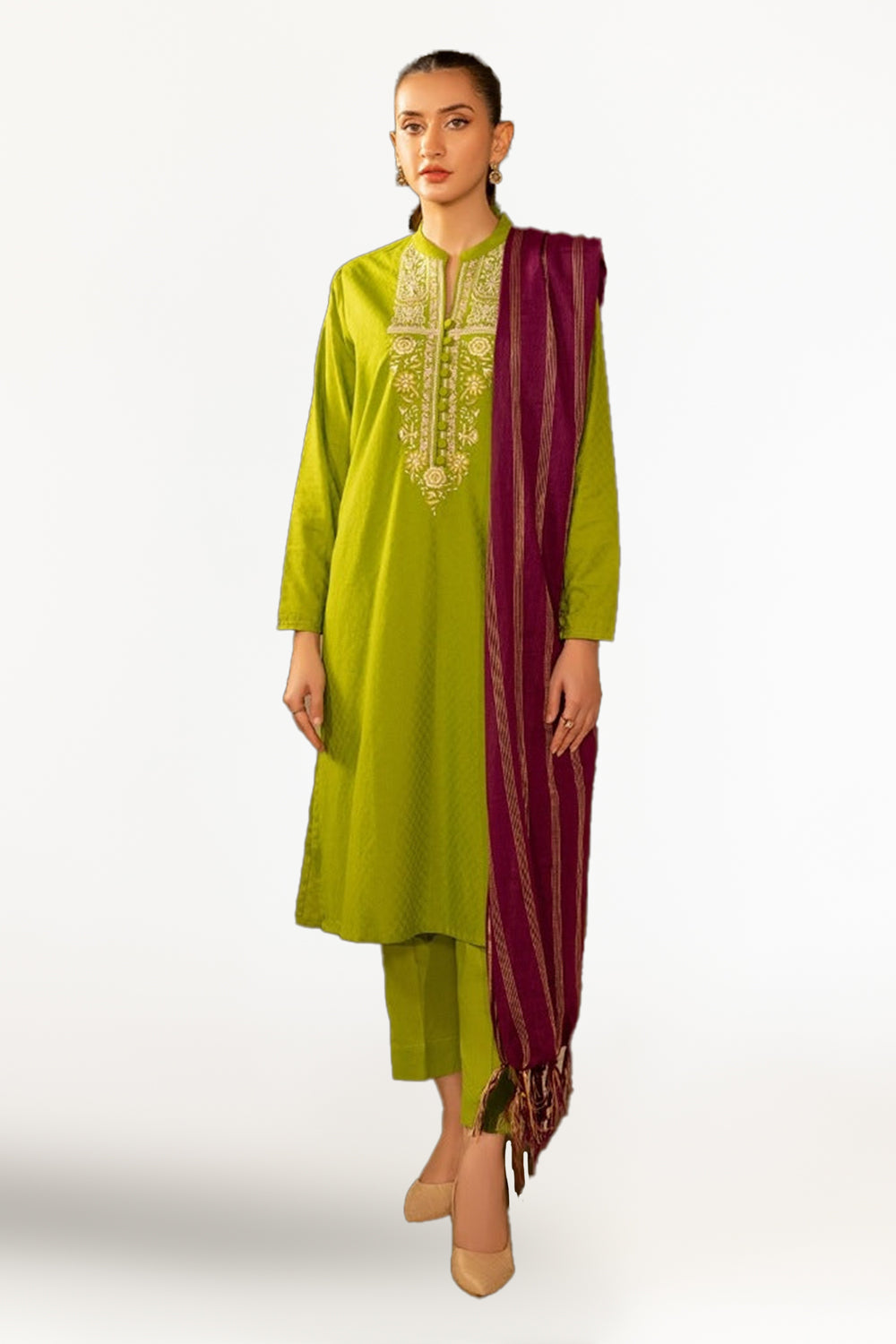 Jacquard Embroidered Shirt And Dupatta WGK-JQW-DE-2954