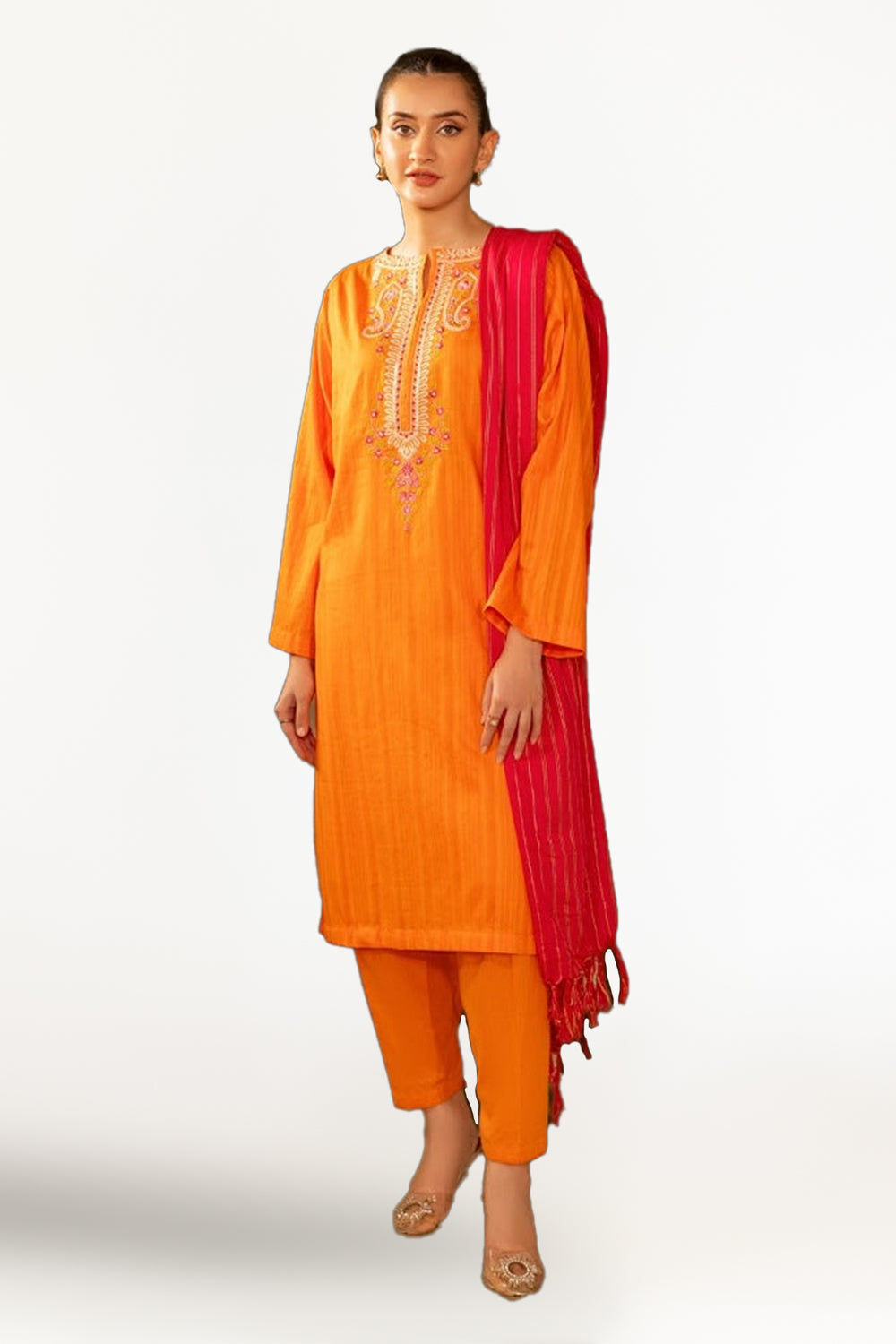 Jacquard Embroidered Shirt And Jacquard Dupatta WGK-JQW-DE-2957