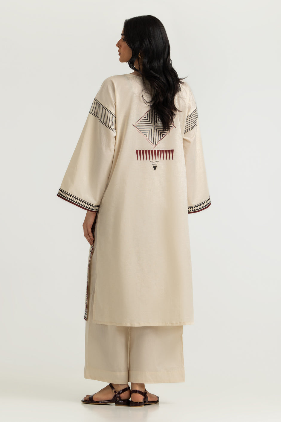Jacquard Printed Shirt And Dyed Trouser