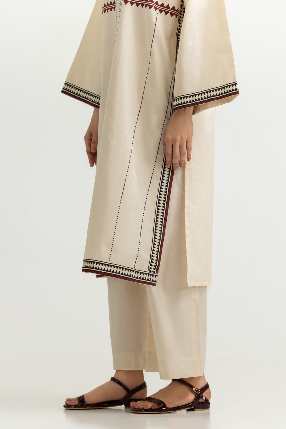 Jacquard Printed Shirt And Dyed Trouser