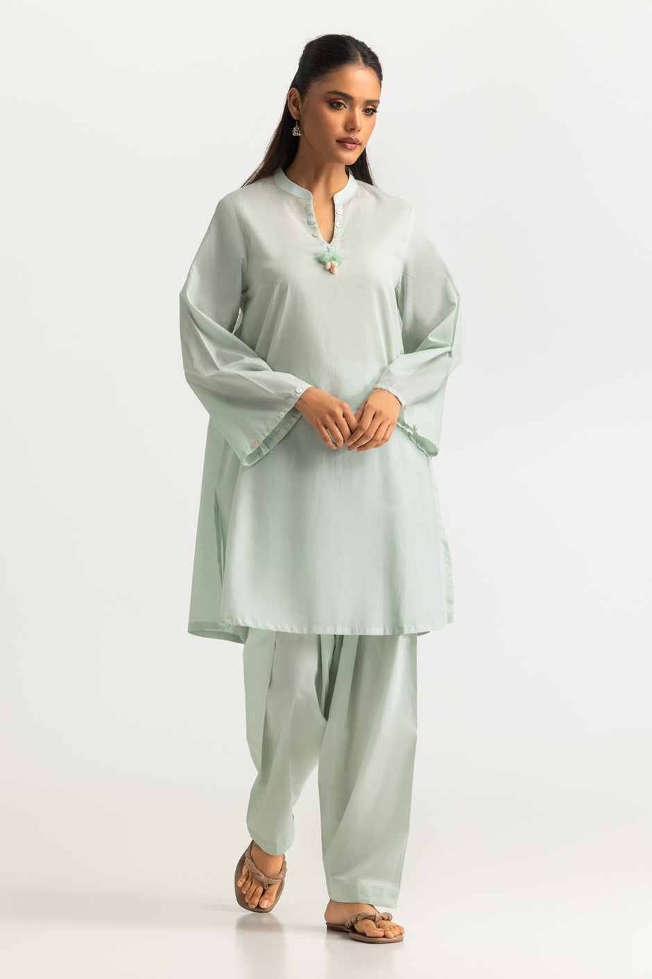 Jacquard Shirt And Dyed Trouser