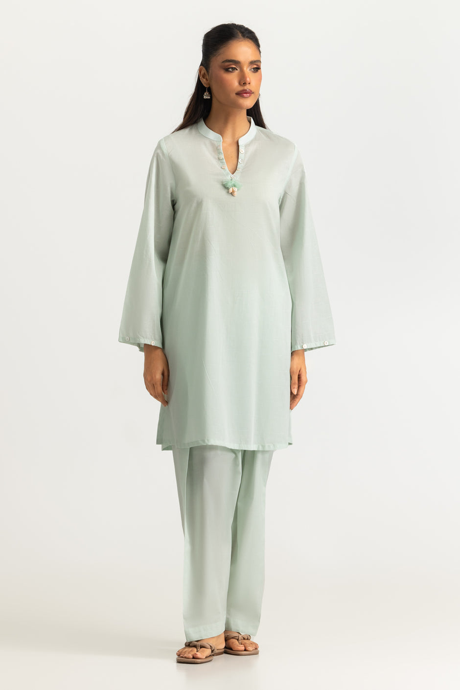 Jacquard Shirt And Dyed Trouser