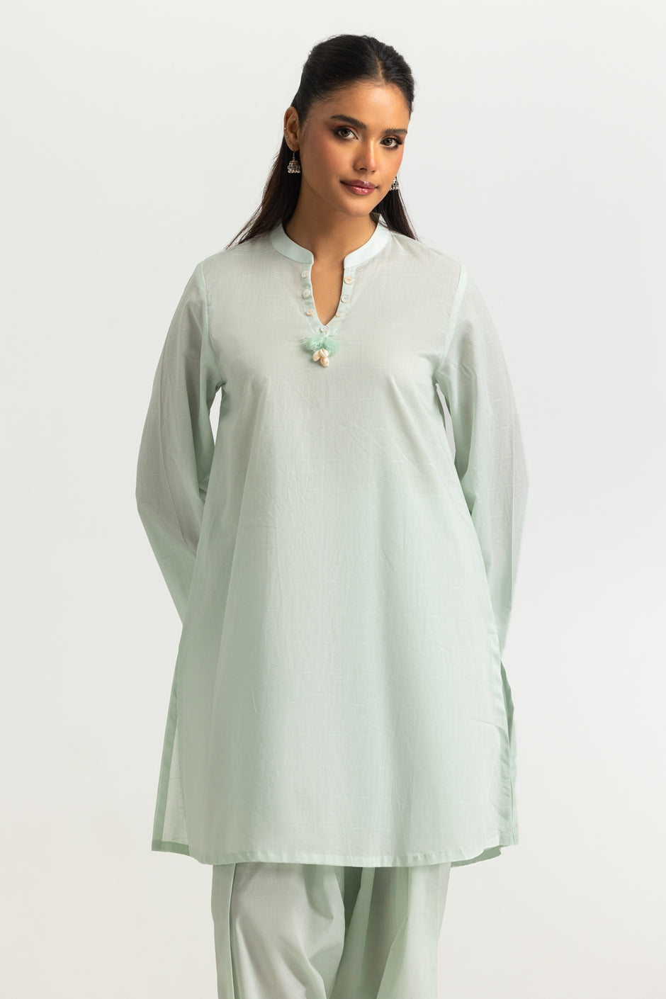 Jacquard Shirt And Dyed Trouser