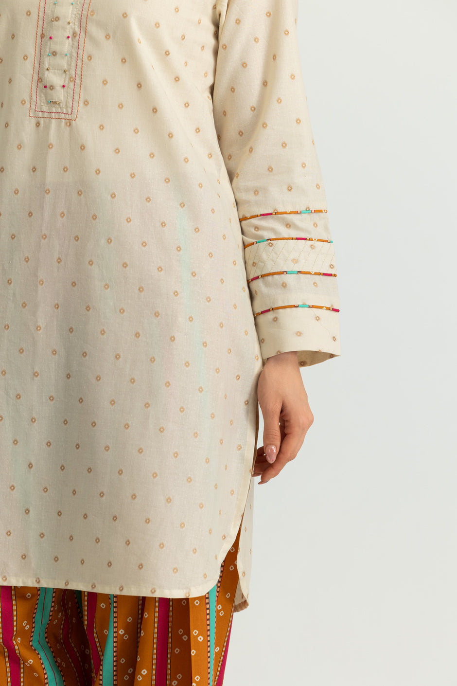Jacquard Shirt And Printed Trouser
