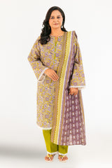 3 Piece Printed Khaddar Suit with Dupatta K-52116