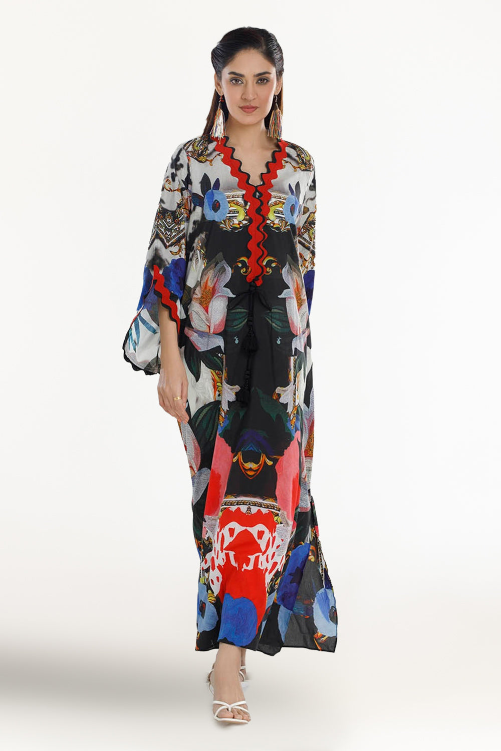 1 Piece Unstitched Cotton Silk Kaftan